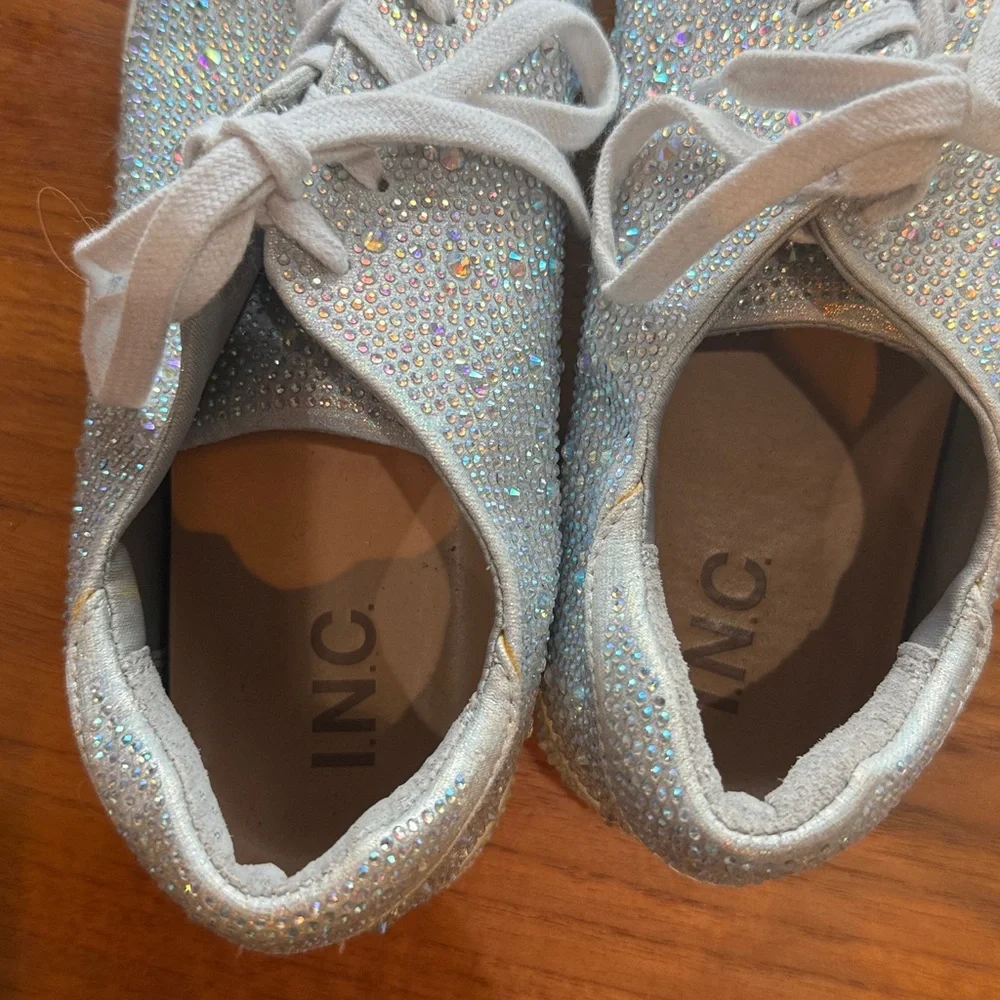 INC Lola Silver Rhinestone Sneakers - Picture 5 of 10